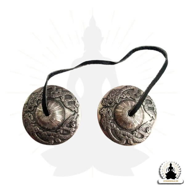 Syngeskale - Tibetanske Tingsha Bækkener i Bronze Drage (3)