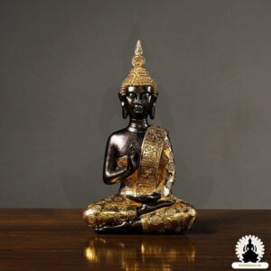 Buddha Figurer Håndlavet Golden Resin Buddha Zen Meditation Decoration (2)