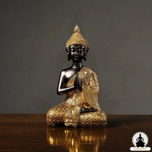 Buddha Figurer Håndlavet Golden Resin Buddha Zen Meditation Decoration (3)