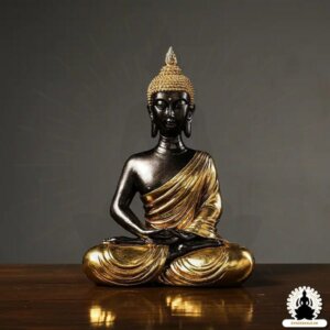 Buddha Figurer Håndlavet Golden Resin Buddha Zen Meditation Decoration (4)