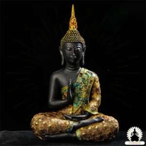 Buddha Figurer Håndlavet harpiks skulptur Zen Meditation Dekoration (1)